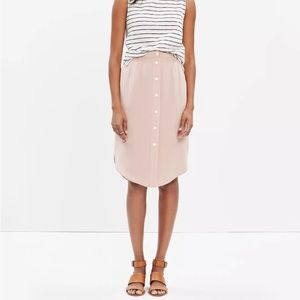 Madewell Silk Island Button-Front Skirt